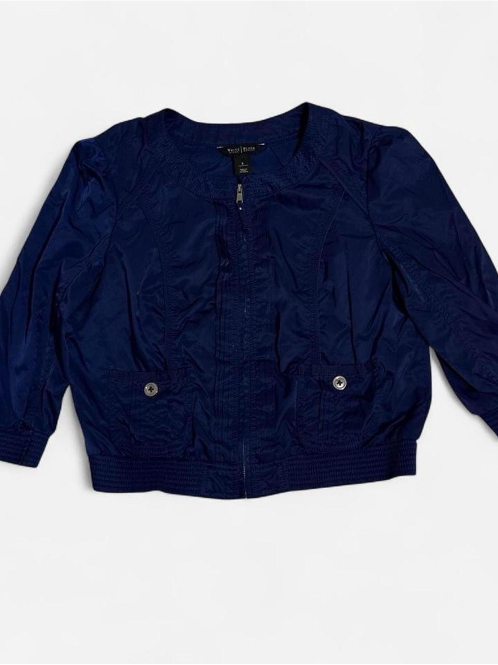 White House Black Market Dark Blue Bomber Jacket